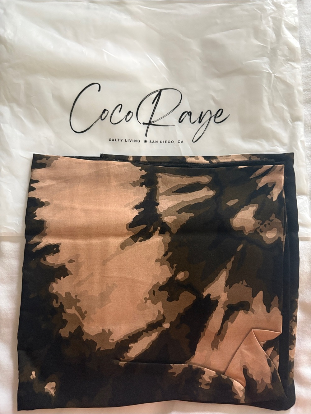 Coco Raye Women's Brown Tie Dye Print Sarong